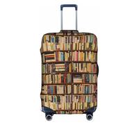 Zhuanyun Neat Bookshelf print lavabile viaggio bagagli copertura astratta stampa colorata bagagli valigia protettore, bianco, M, bianco, M