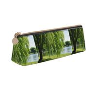 Zhuanyun Willow Tree Print Triangolo Borsa in pelle per cancelleria Borsa cosmetica multifunzionale per uso quotidiano