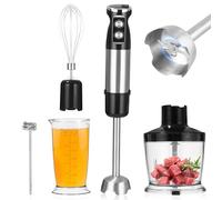 Zhufas Frullatore a Immersione Acciaio Inox 5 In 1 Multifunzione Mixer Immersione 1000 W Frullatore ad Immersione a 12 Velocità Regolabili, Turbo Per La Preparazione Di Alimenti Per Bambini, Insalate