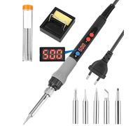 Zhufas Saldatore a Stagno, Saldatore Kit 110W,Temperatura Regolabile180 ℃-500 ℃ Stagnatore Elettrico,Stagnatore Elettrico con ON/OFF con 5 Punte di Saldatura,per Saldatore per Saldature di Riparazione