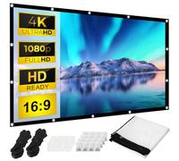 Zhufas Schermo Proiettore 100",16:9 4K HD Schermo Portatile Anti Rughe Pieghevole Lavabile Telo Proiettore, Schermo Proiezione Esterno Ideale All`Aperto Teatro per Una Scelta Perfetta eatro Domestico