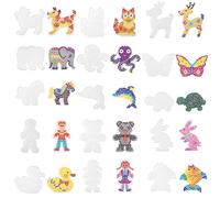 Zhufas Set di 15 Perline da Stirare Pegboards, Con 15 pezzi di Carte Colorate, Supporto per Piatti per Perline da Stiro, Regali di Compleanno di Natale per Bambini