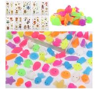 Zhufas Squishy Kawaii 120 pezzi Mini Mochi Squishies Set, simpatico giocattolo fondente, uovo di Pasqua trim, adatto per bomboniere, premi di classe, Natale, giornata dei bambini