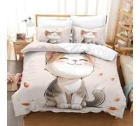 ZHUICHENG 3D Con Stampa Di Cute Cat Set Di Biancheria Da Letto Con 3 Pezzi Copripiumino E Federa Coordinata Per Ragazzi E Ragazze,coppie,camera Da Letto,decorazione Single（140x200cm）