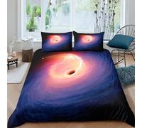 ZHUICHENG Buco nero e Via Lattea Set 3 Pezzi Di Biancheria Da Letto Con Copripiumino E Federe,Reversibile, Facile Da Lavare,Anallergico,Morbido E Liscio,per Adulti E Ragazzi Re（220x240cm）