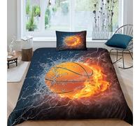 ZHUICHENG Ghiaccio e fuoco basket Set Copripiumino Con Stampa 3D Stampa Set Di Biancheria Da Letto Con Copriletto in Microfibra Copripiumino Soft Chic 2 Pezzi Per Adulti E Ragazzi singolo(135x200cm)