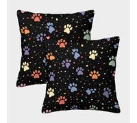 ZHUICHENG Modello di zampa di cane Federa Per Cuscino Set Di 2 Poliestere Perfetto Per La Camera Da Letto Copricuscino Design Elegante Copricuscino 45x45cm