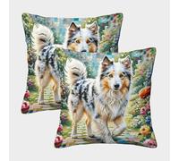 ZHUICHENG Pastore inglese antico Federa Per Cuscino Set Di 2 Per Casa, Ufficio, Divano, Auto, Giardino Copricuscino Stile Moderno Copricuscino 45x45cm