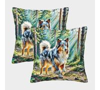 ZHUICHENG Pastore inglese antico Federa Per Cuscino Set Di 2 Per Cuscino Auto Per Divano Letto Decorazioni Copricuscino Resistente All'usura Copricuscino 50x50cm