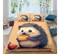 ZHUICHENG riccio Set Copripiumino 3D Con Stampa,Con Federa Coordinata,3 Pezzi,microfibra Morbida Riccio carino Copripiumino Con Chiusura A Cerniera E Federe Per Adulti E Ragazzi Double（200x200cm）