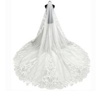ZhuiFengAA Velo da cattedrale, Veli da sposa, Velo da sposa lungo in tulle a un solo strato, per donna (3 m/3,5 m/4 m)