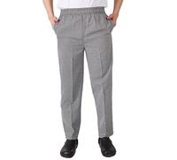 ZhuiKun Pantaloni da Cuoco Unisex, Pantaloni da Chef Uomo Pantaloni da Lavoro con Coulisse e Vita Elastica - Pied de Poule, 3XL