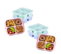 ZHUIYIWIN Lunch Box (confezione da 3), riutilizzabili, con 3 scomparti, per bambini e adulti, contenitori per alimenti divisi, per scuola, lavoro, viaggi (Multicolore, 6)