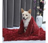 ZHULONGRUSHUI Coperta calmante per cani e gatti, di grandi dimensioni, morbida e calda, lavabile, soffice coperta per cani e gatti di taglia piccola, media e grande, colore: rosso vino