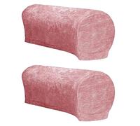 ZHULONGRUSHUI Copribracciolo elasticizzato, protezione per bracciolo del divano, lavabile, per divani/sedie, in ciniglia, set da 2 pezzi (rosa rosa)