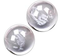 Zhuluck 2 palline Baoding per terapia delle mani, per esercizi cinesi di salute, stress, sfere di cristallo di drago, per massaggi alle mani, sollievo dallo stress e strumenti per massaggi (sfere