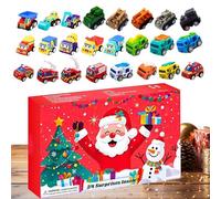 ZHUMCCY Calendario 'Avvento Natale 2025 - Calendario Conto Alla Rovescia 24 Giorni Macchinine a Rinvio Festività 2025 - Veicoli Educativi Per Asilo Scuola Materna,Festa Casa Giorno Per Ragazzi