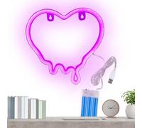 ZHUMCCY Insegna LED a Cuore,Lampada Al Neon Con Batteria O Alimentazione USB Per San - Lampada Notturna per Coppie Caffetteria Matrimonio Compleanno | Bar Caffetteria Cena Ambiente