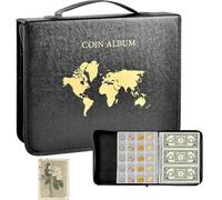 ZHUMCCY Libri di Monete per Collezionisti - Album per Collezionare Monete,Libro da Collezione di Trasparente, Libro per la Raccolta di valute per Il Regalo Portatile di Capodanno