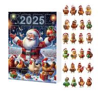 ZHUMCCY Ornamenti Natalizi A Forma Di Pollo Per Albero Di Natale - Pendenti 2D In Acrilico Con,Calendario 'Avvento 24 Giorni Pendente Charm Animale per Casa Finestra Porta Party Decorazione
