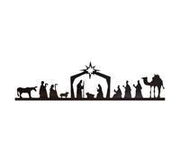 ZHUMCCY Presepe in Ferro,Presepe Portacandele Silhouette con Tea Light per Natale | Decorazione Cristiana Centrotavola Candeliere per Festività Parete Interni