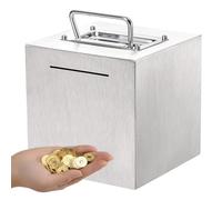 ZHUMCCY Salvadanaio - Vaso Grande Acciaio Inossidabile Riutilizzabile 15 Cm,Scatola Per Risparmi Contanti | Per Occasioni Speciali Ringraziamento Bambini Aziende Uffici Studio Camera da Soggiorno Casa