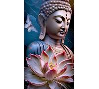 ZHUMUTO Diamond Painting Adulti Grandi Dimensioni Kit Completo,40x70 cm Pittura Diamante Adulti Buddha C,Fornito con Diamond Painting Accessori per la Decorazione Degli Ambienti