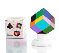ZhuoChiMall CMY cubo di colore con supporto rotante 2.0 pollici prisma acrilico CMY cubo con base, ufficio, decorazione da scrivania, giocattolo, scienza e educazione regalo per bambini