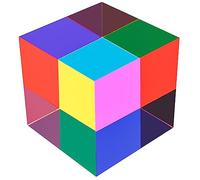 ZhuoChiMall CMY - Cubo di miscelazione di colori, 80 mm, prisma cubo di miscelazione in acrilico, per l'educazione fisica, l'apprendimento e la decorazione della scrivania dell'ufficio, giocattoli