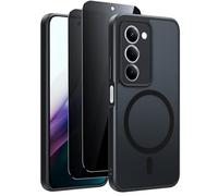 ZhuoFan Cover Magnetica per Xiaomi Redmi 15 5G con con 2 Pezzi Vetro Temperato Privacy,Custodia Sottile Antiurto [Compatibile con MagSafe], Traslucida Opaca Sottile Antiurto Protettiva Case,Nero