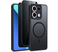 ZhuoFan Cover Magnetica per Xiaomi Redmi Note 13 4G con con 2 Pezzi Vetro Temperato Privacy,Custodia Sottile Antiurto [Compatibile con Mag-Safe], Traslucida Opaca Sottile Antiurto Protettiva Case,Nero