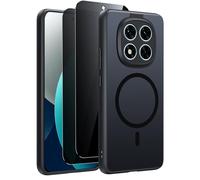 ZhuoFan Cover Magnetica per Xiaomi Redmi Note 15 Pro 5G con con 2 Pezzi Vetro Temperato Privacy,Custodia Sottile Antiurto [Compatibile con MagSafe], Traslucida Opaca Antiurto Protettiva Case,Nero