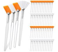 Zhuoliyuan 60 pennelli a forma di ventaglio, morbidi pennelli a forma di ventaglio, adatti per la cura del viso, applicatori facciali per donne/ragazze, pennelli per il viso estetiste, adatti per