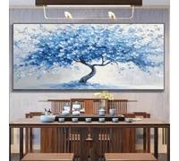 ZHUOYA 1 pezzo L'opera d'arte L'Albero della Vita Blu è adatta per decorare stanze e camere da letto, e come poster decorativo da parete (65x130 cm/tela stampata)