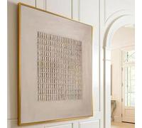ZHUOYA Arte murale Beige Boho Pittura Grande Beige Minimalista Pittura Beige Textured Wall Art Wabi Sabi Pittura decorazione 60x60cm Senza cornice