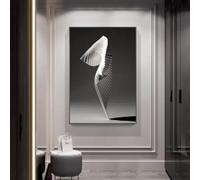 ZHUOYA Arte murale minimalista nordica in bianco e nero, atmosfera del vento, stampa su tela HD, poster, decorazione per la casa, soggiorno, camera da letto, 30x50 cm, senza cornice