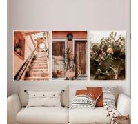 ZHUOYA Arte murale vintage, fotografia messicana di cactus nel deserto, poster stampato su tela HD per la decorazione di casa, soggiorno, camera da letto, corridoio (70X90X3CM/senza cornice)