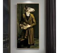 ZHUOYA Contessa di capre Poster e stampe vintage Animali in abito Dipinti su tela sul muro Immagine artistica nordica Decorazione 50x100cm senza cornice