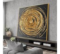 ZHUOYA Dipinti in oro di One Piece sul muro, immagini con texture in argento per soggiorno, pittura a olio su tela, poster artistico per camera da letto, 50x50 cm senza cornice