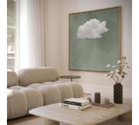 ZHUOYA Erba Verde Cielo Nuvole Pittura Murale Quadrato Tela Arte Astratta Semplice Murale Soggiorno Decorazione Tela Pittura 80x80cm Senza Cornice