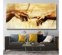 ZHUOYA Famosa stampa su tela Creazione di Adamo! Mano di Dio! Immagini murali classiche religiose Decorazioni per il soggiorno Dipinto su tela 40x60 cm senza cornice