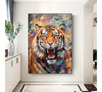 ZHUOYA Graffiti astratti tigre poster da parete animale pop murale moderno casa tela dipinto immagine stampe soggiorno arredamento (30x50 cm)
