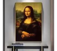 ZHUOYA La Gioconda, famosi dipinti su tela di Leonardo da Vinci, poster e stampe da parete, quadro d'arte classica per la stanza (40X80CM/senza cornice)