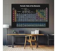 ZHUOYA Laboratorio di pittura Quadro decorativo Tavola periodica degli elementi Poster per studenti di chimica Arte murale scientifica Stampe su tela 30x50cm senza cornice