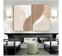 ZHUOYA Moderno dipinto su tela astratto geometrico beige marrone, stampe artistiche da parete, poster, immagine per galleria, interni, arredamento per la casa (80 * 120X2CM/cornice)