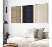 ZHUOYA Poster moderno astratto neutro da parete, semplice linea stampa poster beige minimalista decorazione da parete per soggiorno 70x110cmx3 senza cornice