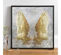 ZHUOYA Quadro su tela di moda nordica, unico e moderno, con le mie ali dorate, angelo, poster, stampe, arte murale per camera da letto, corridoio, decorazione 40x40 cm senza cornice