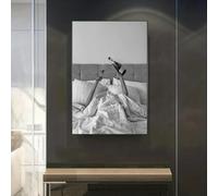 ZHUOYA Stampa su tela moderna e semplice da parete, con celebrazione dello champagne in bianco e nero, poster, decorazione per la casa, soggiorno, camera da letto (70x90 cm/senza cornice)