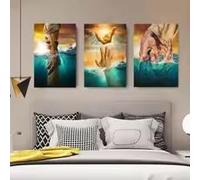 ZHUOYA Stampe su tela HD di arte murale cristiana classica nordica che esalta la mano di Dio di Gesù per la decorazione della casa, della camera da letto e del soggiorno (50 * 70x3 cm/senza cornice)