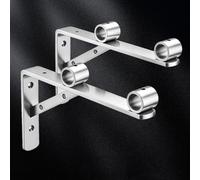 ZHUOZ1T Confezione da 2 Staffe a L per Mensole Flottanti,Staffe per Mensole e Ringhiere,Reggitubo Guardaroba,Capacità di carico 150 kg,per Balconi,Bagni,con viti (50cm)